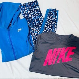 Nike Blue Hoodie and Graphic Tee Set